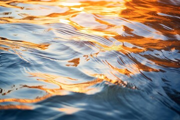 Poster - Golden Sunset Reflections on Water Surface