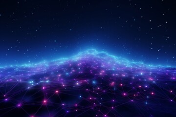 Wall Mural - Abstract Glowing Network: A Futuristic Digital Art Illustration