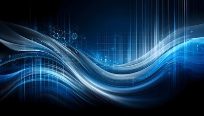 Abstract wave technology background with a blue light digital effect