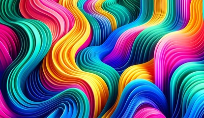 Abstract wave background in a neon color palette