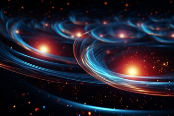 Wall Mural - cosmic rings: a glowing abstract space artwork
