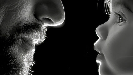 Poster - capture the tender moment when a newborn baby reaches out to touch their parents face, their fingers