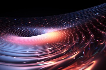 Wall Mural - Abstract Cosmic Vortex: Glowing Fractal Pattern