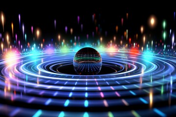 Wall Mural - Abstract Sphere Glowing in Cosmic Galaxy