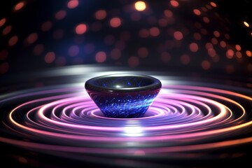 Wall Mural - Abstract Cosmic Bowl with Glowing Circles