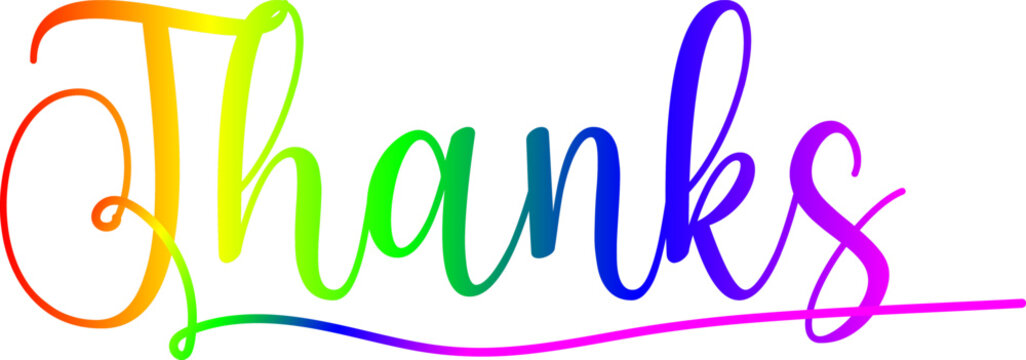 Thanks, Thanks You illustration word, Thanks gradient text