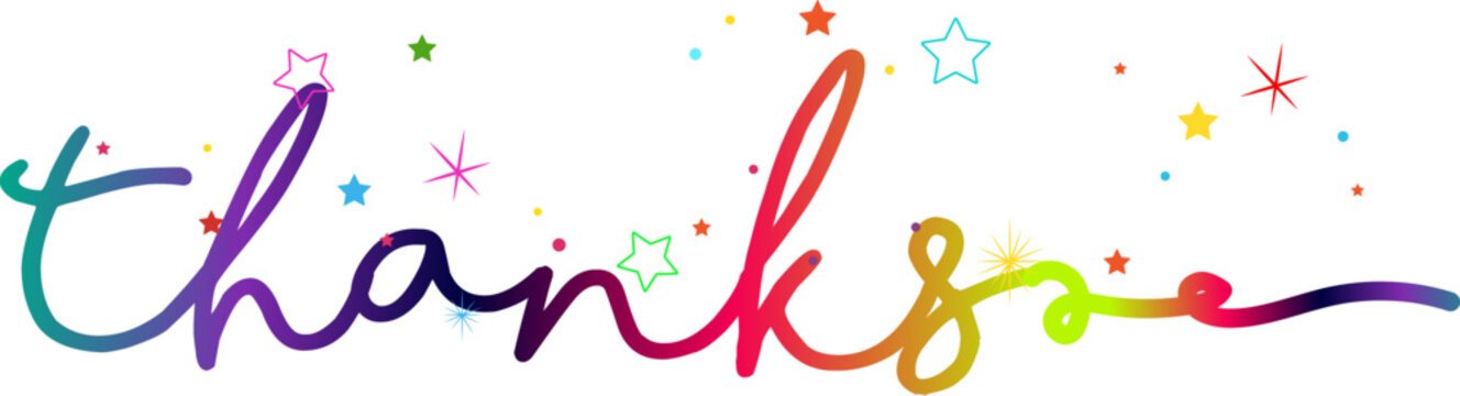 Thanks, Thanks You illustration word, Thanks gradient text