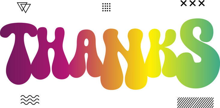 Thanks, Thanks You illustration word, Thanks gradient text