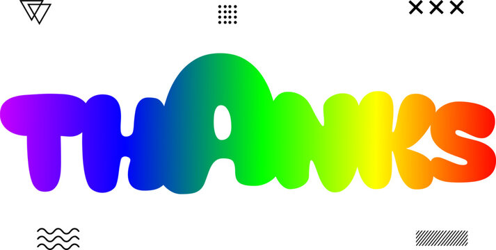 Thanks, Thanks You illustration word, Thanks gradient text