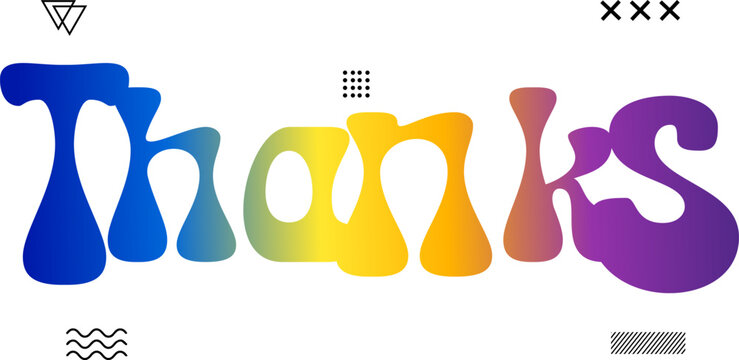 Thanks, Thanks You illustration word, Thanks gradient text