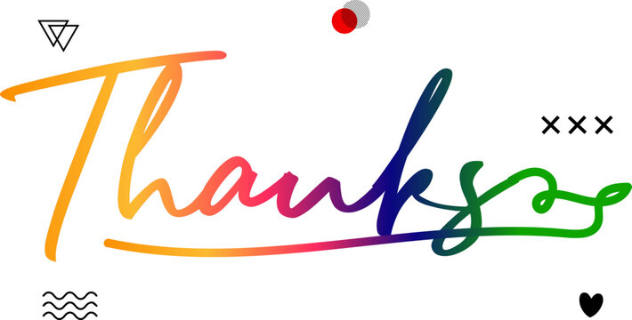 Thanks, Thanks You illustration word, Thanks gradient text