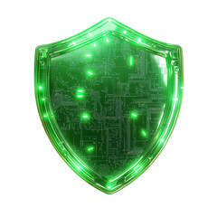 Sticker - Green cyber security shield.