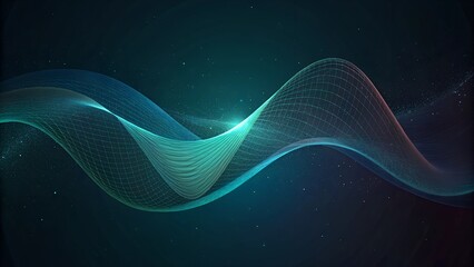 Illustration of abstract black wave digital background