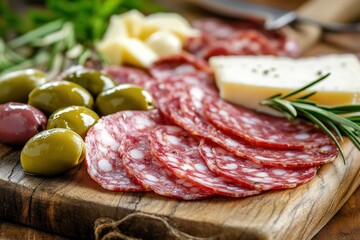 Wall Mural - salami with olive oil