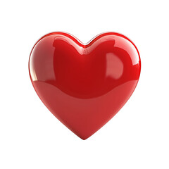 Wall Mural - Glossy red heart isolated.