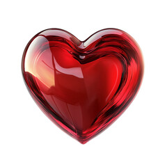 Wall Mural - Red glass heart isolated.