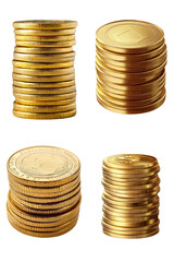 Gold coin stack shiny and valuable 