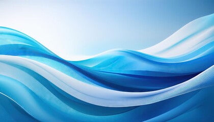 Wall Mural - Abstract blue and white dynamic waves