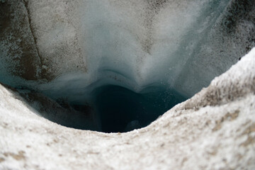  A closeuup of a deep fissure of Biafo glacier