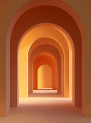 Poster - Abstract Archway Background with Orange and Yellow Colors