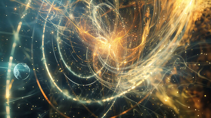 Poster - simulation of particle space interactions with dynamic behavior visualizations