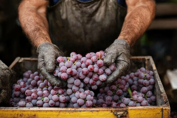 Sticker - Harvesting Wine Grape In Spain