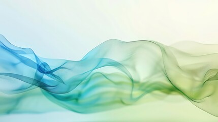 Wall Mural - a close-up of a flowing blue and green abstract design, set against a white background. the soft col