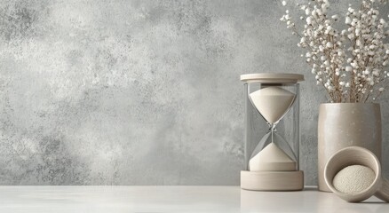 Sticker - Red apple, hourglass, and sugar displayed against a textured gray background with berry branches