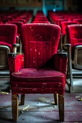 Poster - Red Velvet Theater Seats in an Empty Auditorium