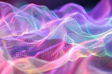 Poster - A colorful, abstract wave pattern with a purple hue