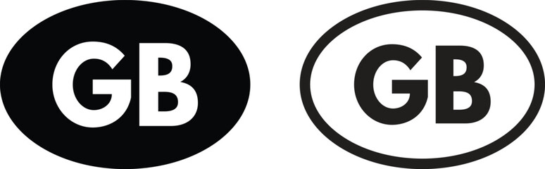Poster - United Kingdom country code icon set in two styles . United Kingdom abbreviated symbol . Vector 