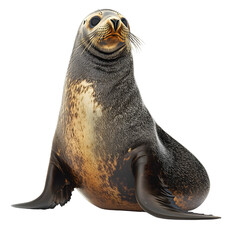 Wall Mural - [Transparent Background PNG]Close Up Portrait Of A Seal Looking Up At The Camera