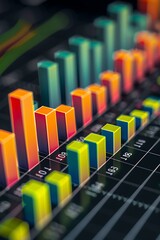 Detailed bar graph of stock market sector performance, using vibrant colors for growth and subdued shades for declines, with sector labels for clarity.