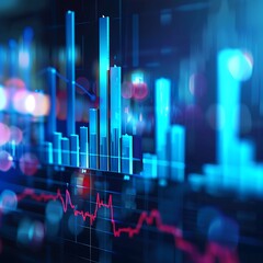 Graphical image of a bar chart with a steep spike, indicating a quick surge in stock market performance.