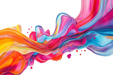 Vibrant Abstract Colorful Paint Swirl - isolated on White Transparent Background, PNG
