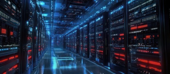Poster - Server Room Interior: A Glimpse into the Digital World