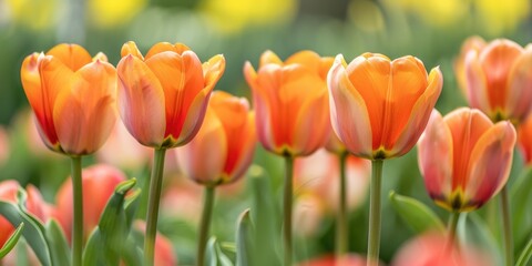 Wall Mural - Tulipa Amazing Parrot showcases stunning orange blooms