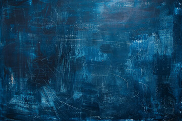 Poster - A blue background with a lot of paint splatters and brush strokes