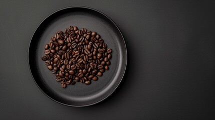 brown coffee beans on black ceramic plate