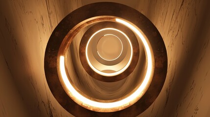 Poster - brown and white round light