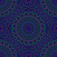 Poster - Abstract seamless mandala mosaic pattern background design - bohemian geometrical vector wallpaper graphic