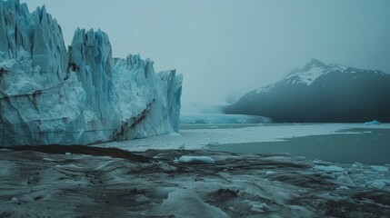 glacier near body of water