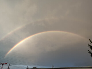 Avalon, New Jersey - Double rainbow in the sky over the beach in Avalon after a storm.  What does it mean?