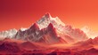 © fotofabrika - Majestic Mountain Range Beneath a Crimson Sunset With Snow-Capped Peaks