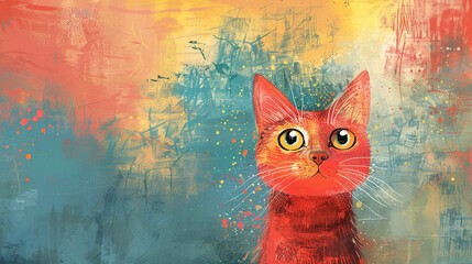 Cat pop art colourful make your life more colorful, suitable to be applied to all aspects.