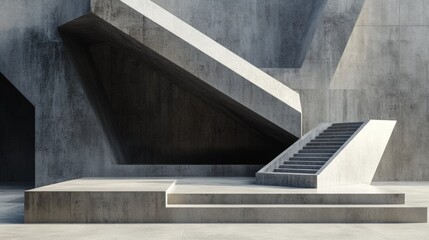 Sticker - A large concrete structure with stairs leading up to it