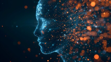 Poster - A personified artificial intelligence entity absorbing copious amounts of data indicating the machine learning process  AI generated illustration