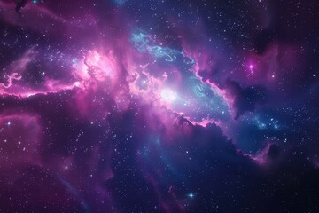 Wall Mural - Colorful and detailed image of a nebula in deep space with bright stars and glowing gas clouds.