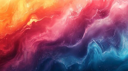 Canvas Print - Flowing abstract wave patterns with digital gradient hues image