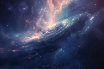 Wall Mural - Glowing Nebula and Stars in the Cosmos
